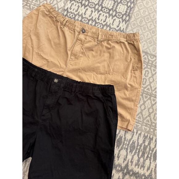 2 Pairs Chubbies Shorts Mens 3XL Casual Khaki Chino Elastic Waist Flap Pocket 7” - Picture 4 of 9